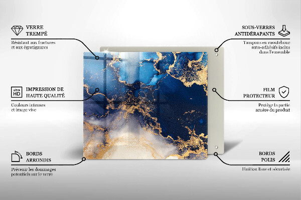 Tábua de corte de vidro Abstração de mármore