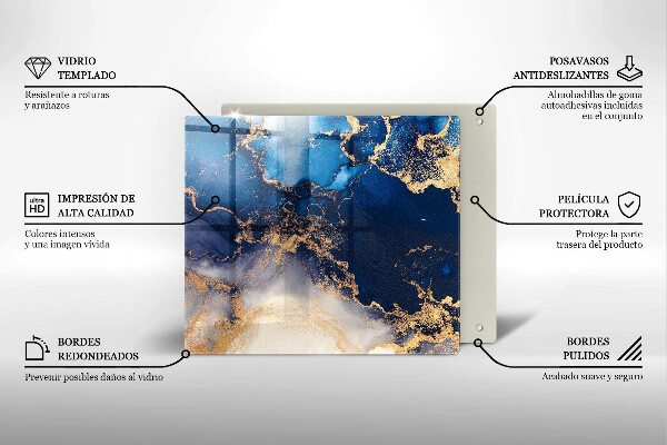 Tábua de corte de vidro Abstração de mármore