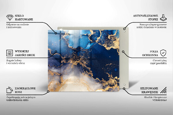 Tábua de corte de vidro Abstração de mármore