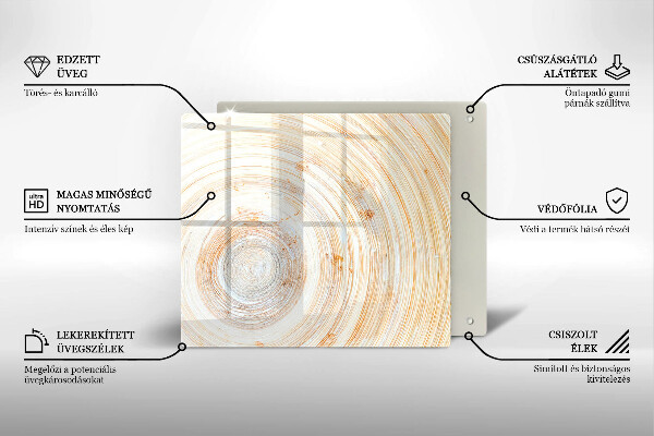 Tábua de corte de vidro Textura de madeira