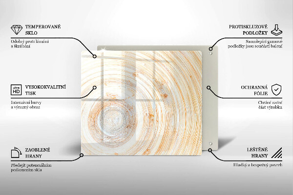 Tábua de corte de vidro Textura de madeira