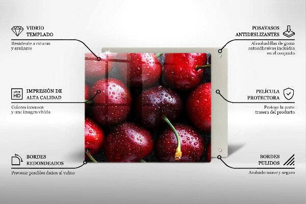 Tábua de corte Close-up de cerejas