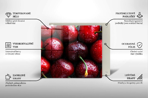 Tábua de corte Close-up de cerejas