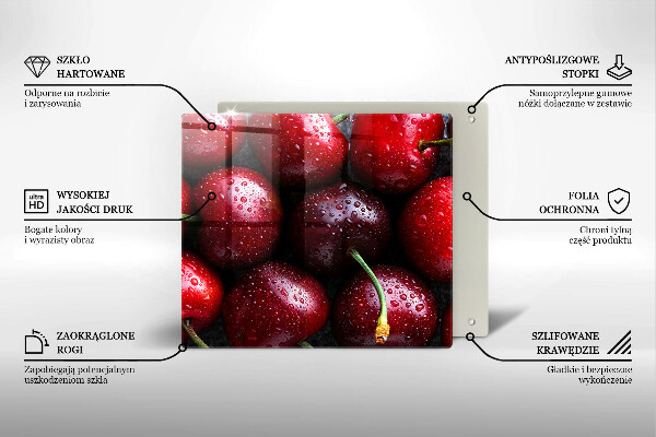 Tábua de corte Close-up de cerejas