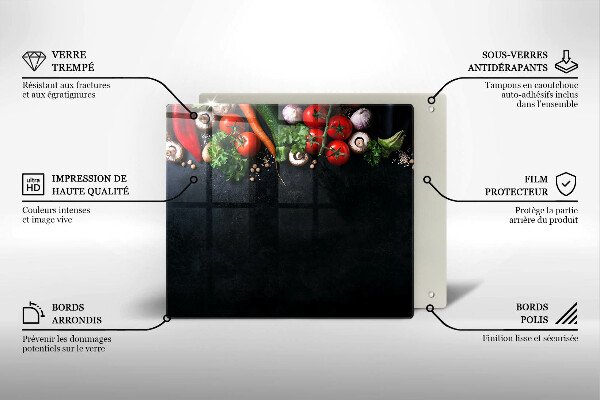 Tábua de vidro Vegetais coloridos