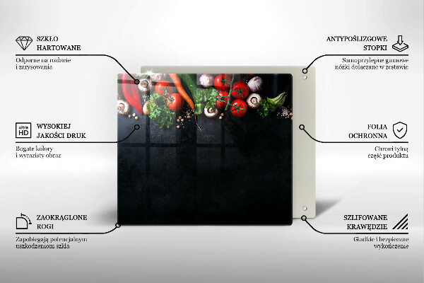 Tábua de vidro Vegetais coloridos