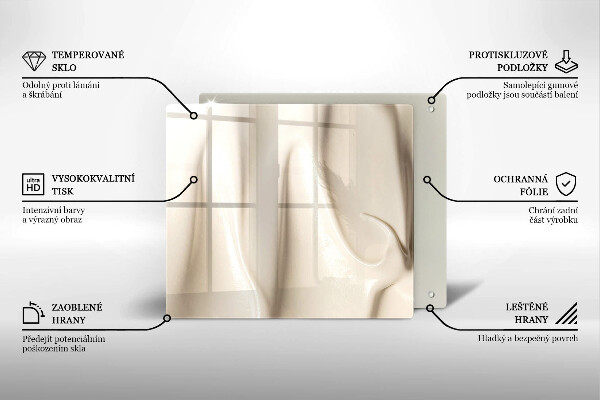 Tábua de corte de vidro Sorvete cremoso