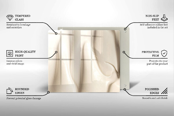 Tábua de corte de vidro Sorvete cremoso