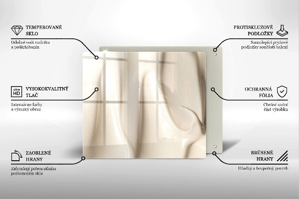 Tábua de corte de vidro Sorvete cremoso