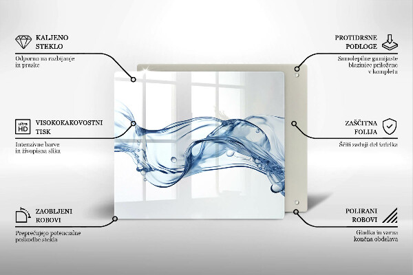 Tábua de cortar de vidro Água cristalina