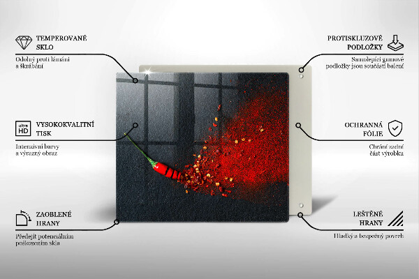 Tábua de corte de vidro Pimenta