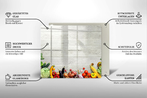 Tábua de cortar alimentos Vegetais em tábuas