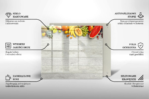 Tábua de corte de vidro Frutas em tábuas