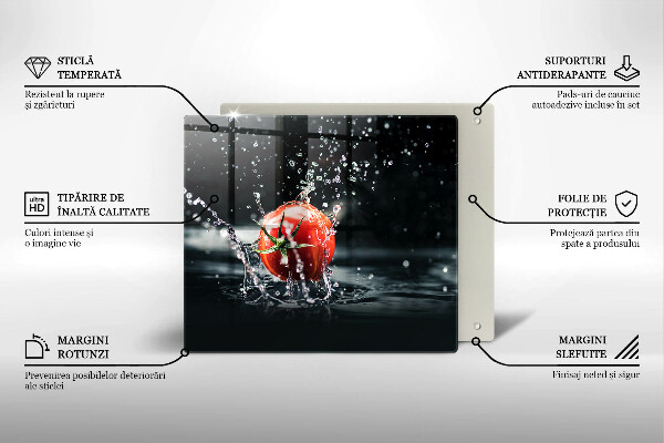 Tábua corte Tomate na água