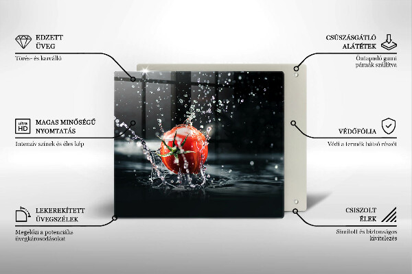 Tábua corte Tomate na água