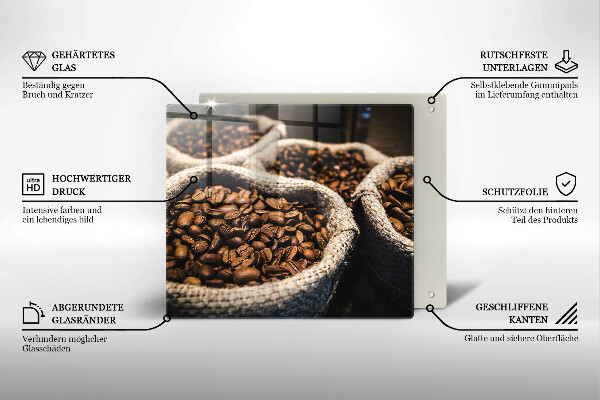 Tábua de cortar alimentos Sacos de grãos de café