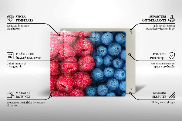 Tábua corte Framboesas e mirtilos