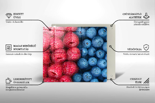 Tábua corte Framboesas e mirtilos