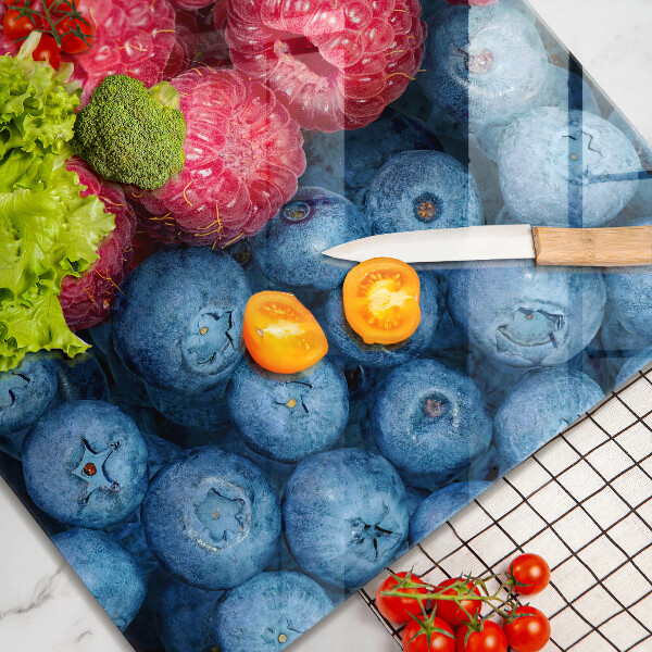 Tábua corte Framboesas e mirtilos