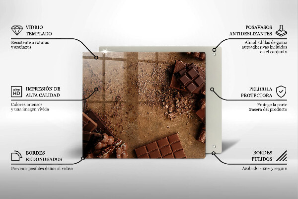 Tábua de corte de vidro Doces de chocolate