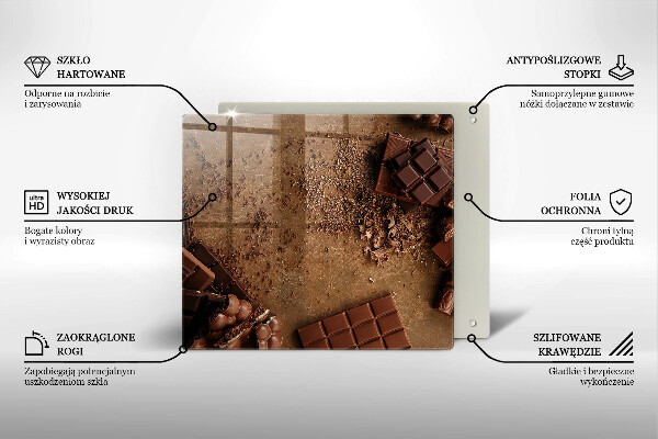 Tábua de corte de vidro Doces de chocolate