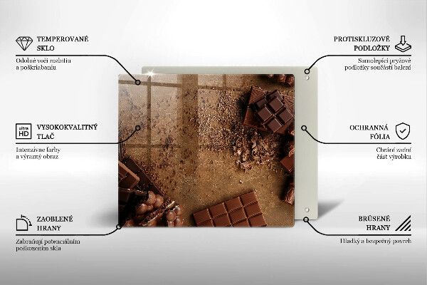 Tábua de corte de vidro Doces de chocolate