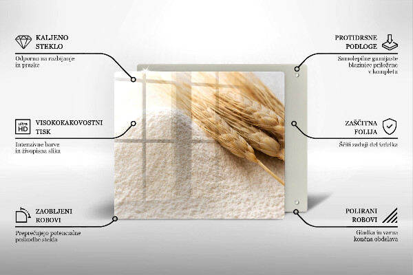 Tábua cozinha Farinha e espigas de grãos