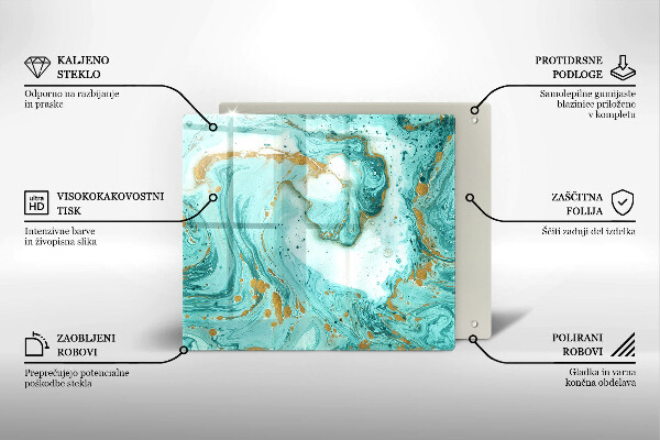 Tábua de vidro Abstração azul