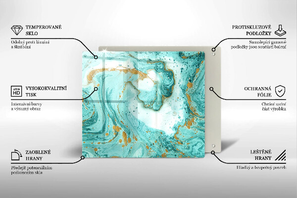 Tábua de vidro Abstração azul