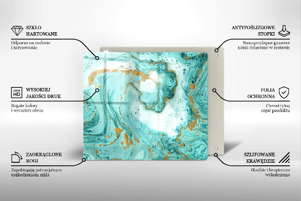 Tábua de vidro Abstração azul