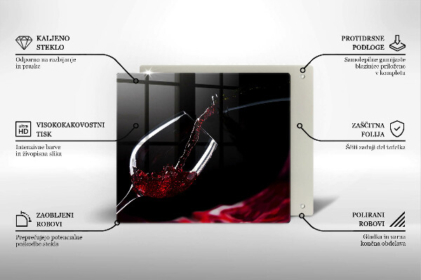 Tábua de cortar alimentos Um copo de vinho tinto