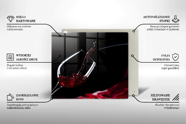 Tábua de cortar alimentos Um copo de vinho tinto