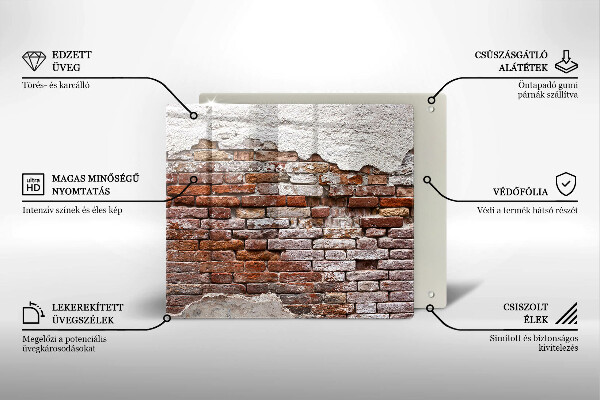 Tábua para corte Parede velha de tijolos e concreto