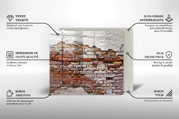 Tábua para corte Parede velha de tijolos e concreto