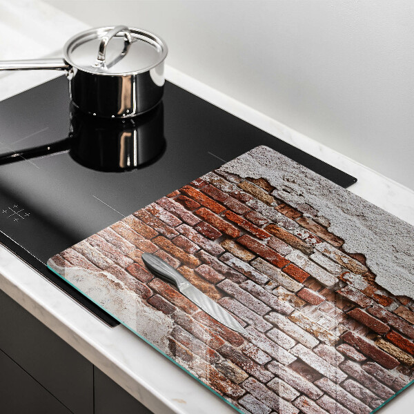 Tábua para corte Parede velha de tijolos e concreto