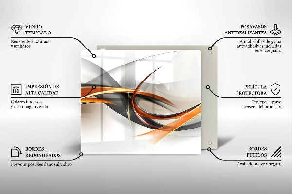 Tábua de cortar de vidro Formas modernas