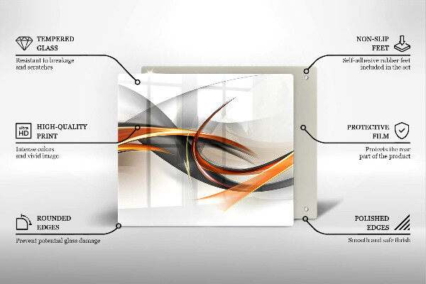 Tábua de cortar de vidro Formas modernas