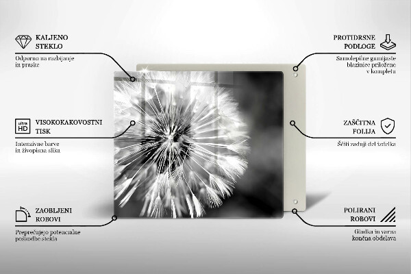 Tábua de vidro Dente-de-leão delicado