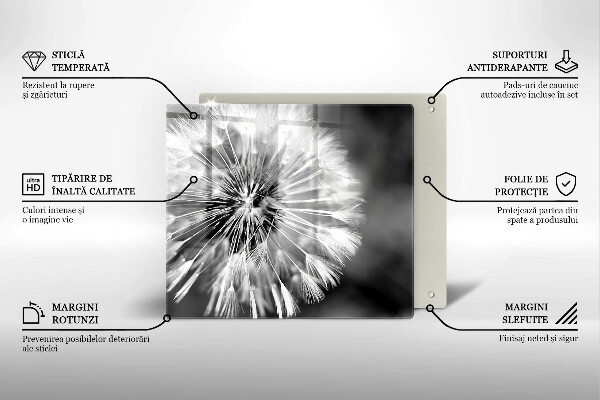 Tábua de vidro Dente-de-leão delicado