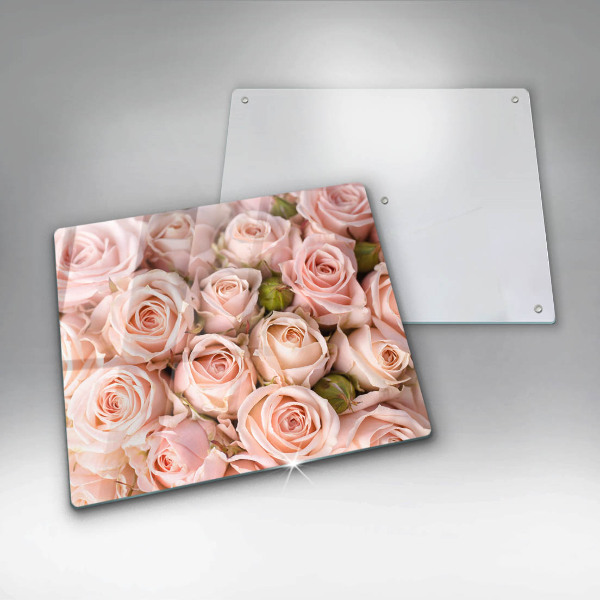 Tábua de vidro Buquê de rosas delicadas