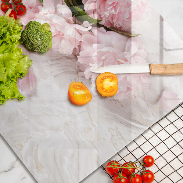 Tábua de corte de vidro Flores delicadas de rosas