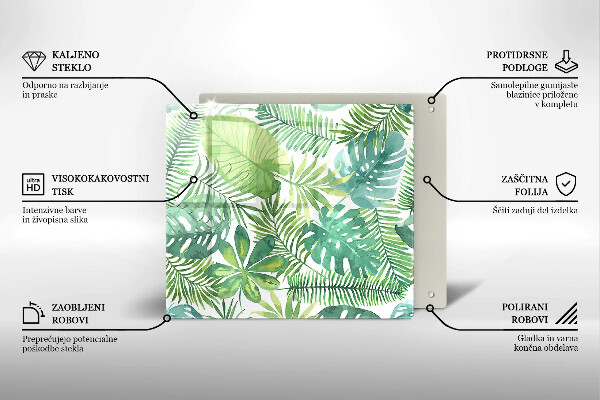 Tábua de cortar Folhas boho em aquarela