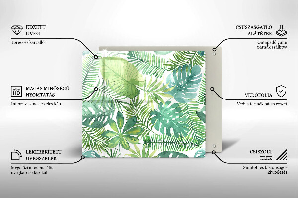 Tábua de cortar Folhas boho em aquarela