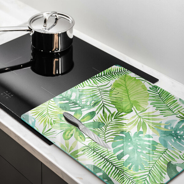 Tábua de cortar Folhas boho em aquarela