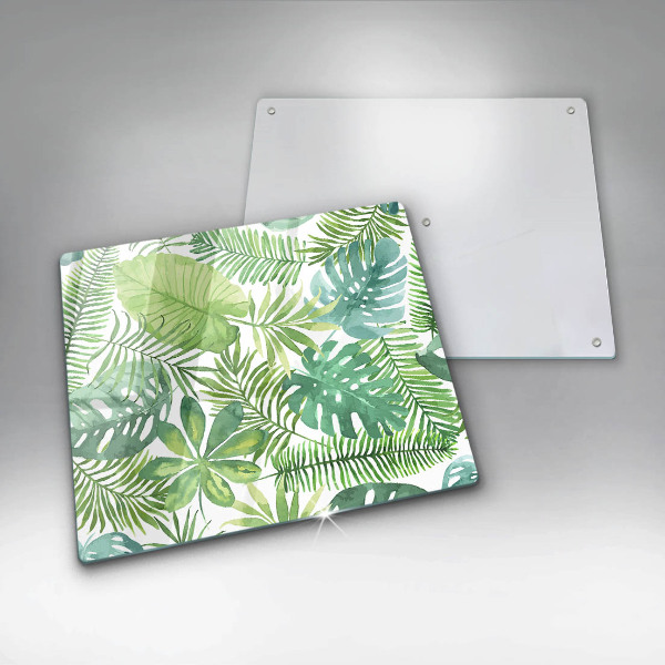 Tábua de cortar Folhas boho em aquarela