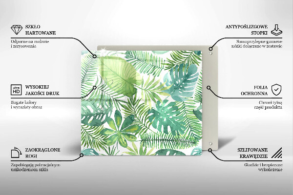 Tábua de cortar Folhas boho em aquarela