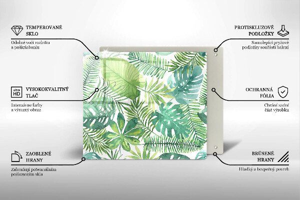 Tábua de cortar Folhas boho em aquarela