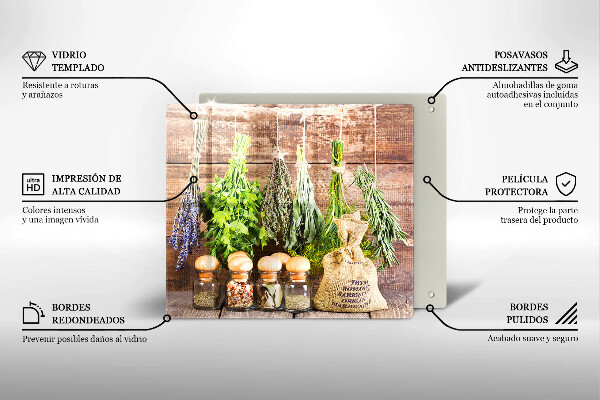 Tábua para corte Ervas, especiarias e madeira