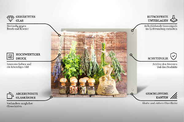 Tábua para corte Ervas, especiarias e madeira