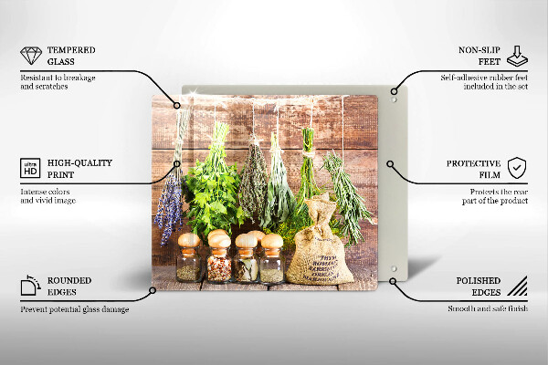 Tábua para corte Ervas, especiarias e madeira